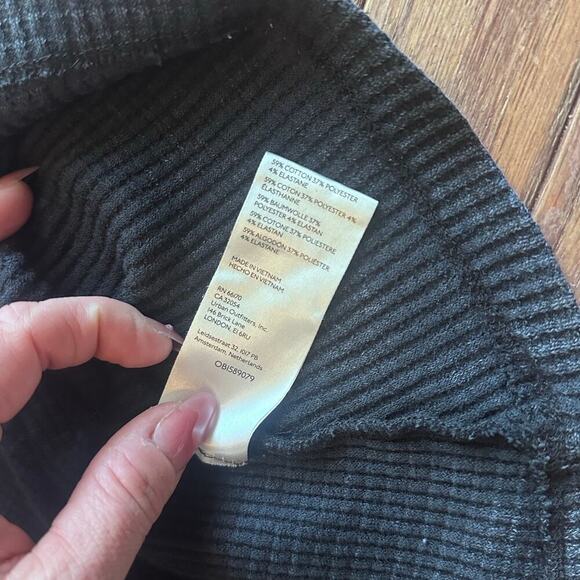 Free People Josie Thermal Dress Medium Black Waffle knit dress tunic - Picture 6 of 13